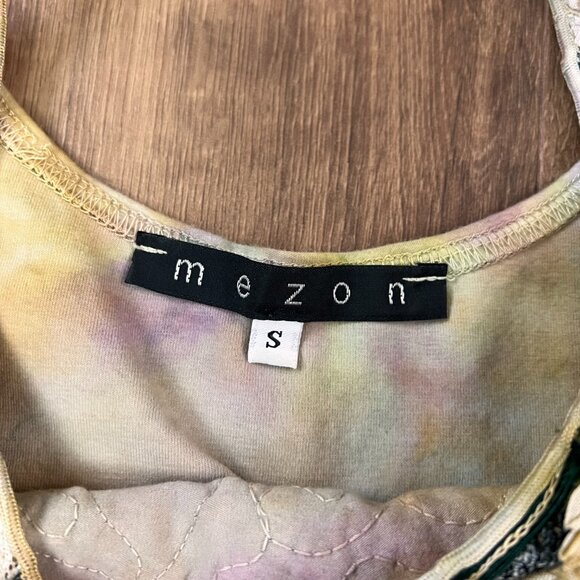 Mezon Textured Floral Ribbon Unique Artsy Y2K Tank Top Sz S - Picture 5 of 11